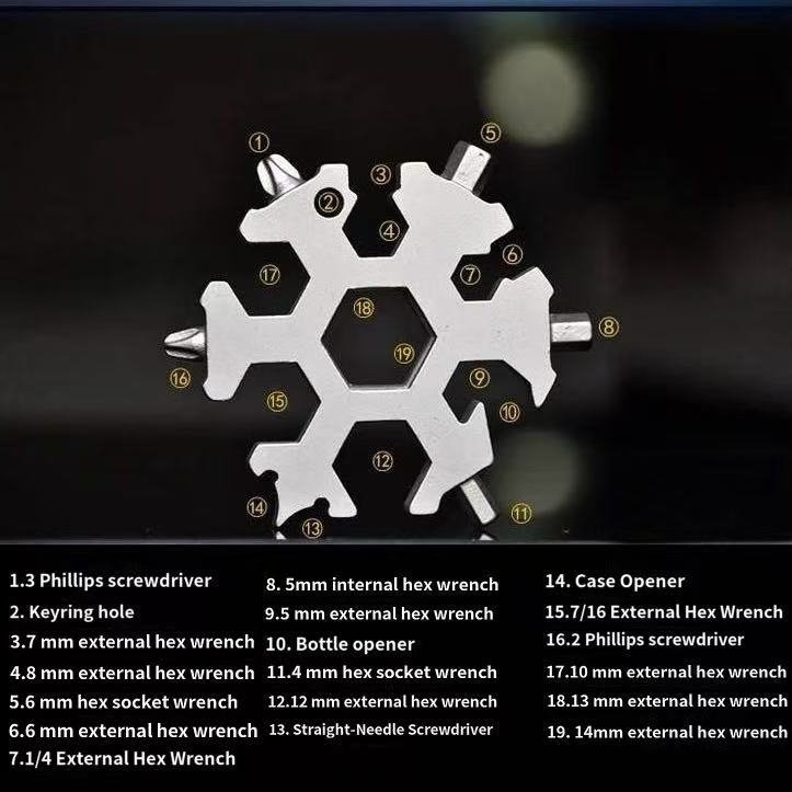 18-in-1 Snowflake Wrench – The Ultimate EDC Pocket Toolkit