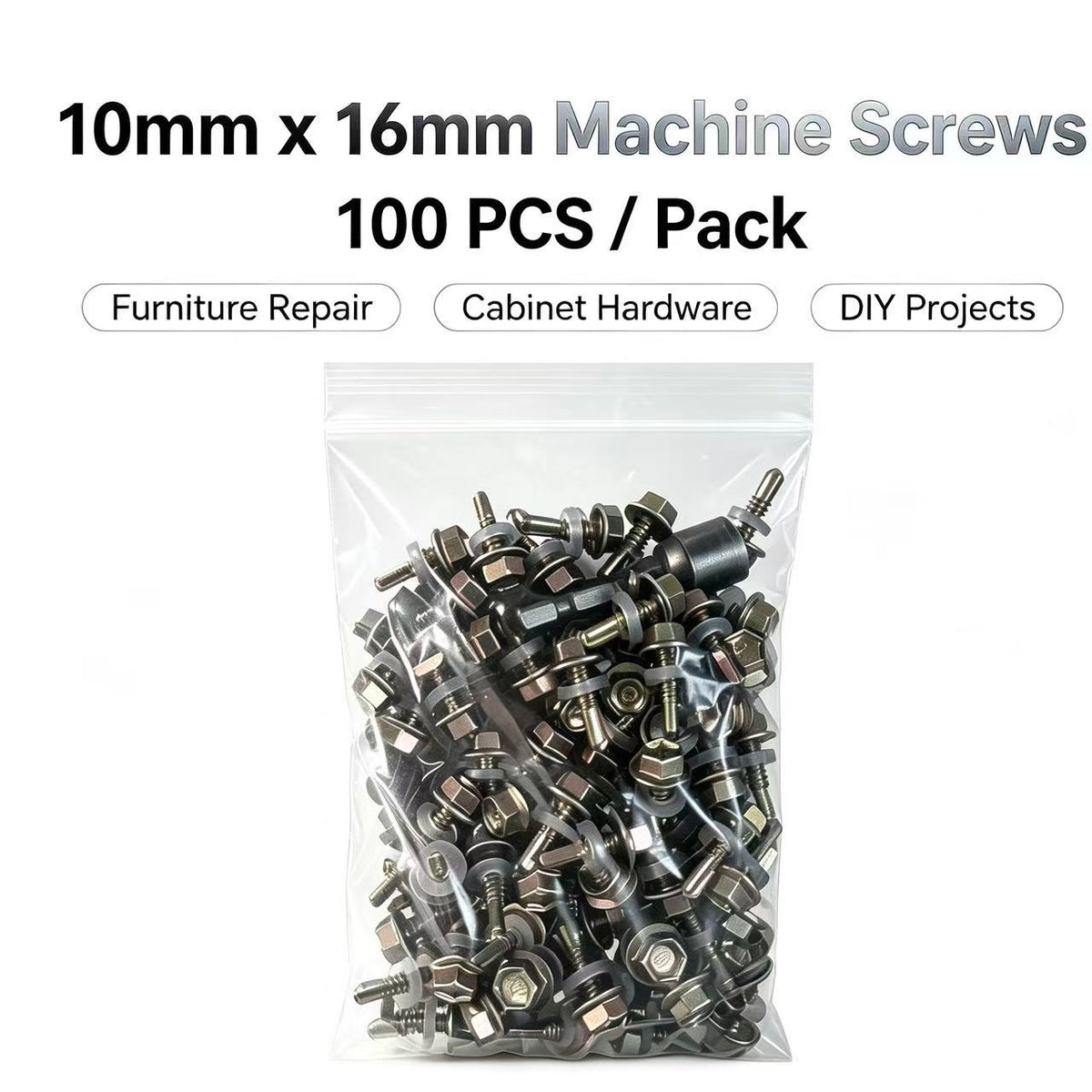 100pcs Screws + 1 Free Magnetic Drill Bit Per Pack