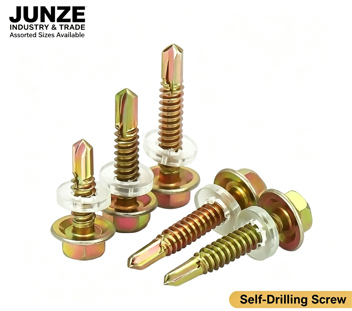 Assorted zinc-plated self-drilling screws